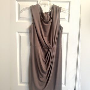 Calvin Klein taupe dress.